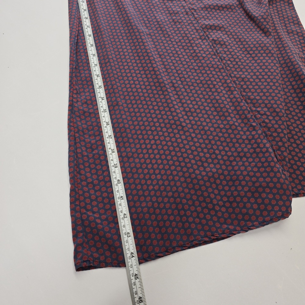 Apiece Apart New York 100% Silk Geometric Print Slip Dress Navy Red Size 6 - Picture 5 of 8